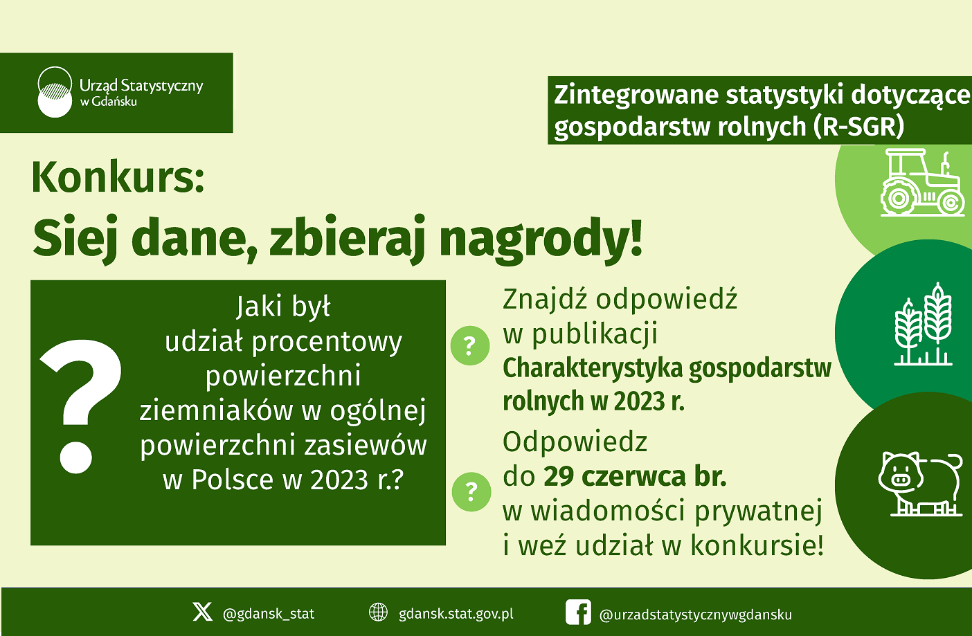 Żółte tło, nazwa konkursu, pytanie konkursowe, szczegóły w dołączonym pliku pdf