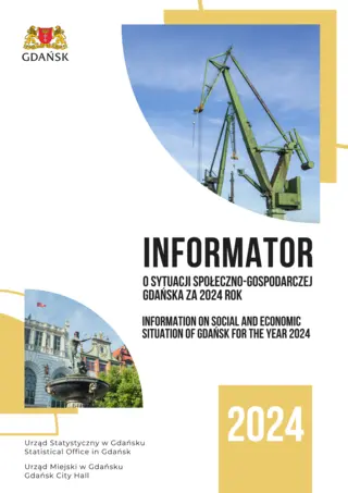 Powiększ obraz: On the upper right side there is a photo of the top of the crane, in the middle the title of the Publication, on the lower left side there is a photo of the Neptune fountain